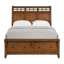 Gage Sleigh Storage Bed in Chestnut