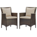 Conduit Outdoor Patio Wicker Rattan Dining Armchair Set of 2