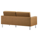 Loft Tufted Upholstered Faux Leather Loveseat