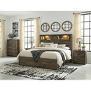 Bailey Bookcase Panel Bedroom Set with 2 Nightstands