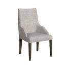 Yellowstone Dining Host Chair with Grey Fabric in Medium Brown (2 Per Carton)