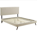 Amaris King Fabric Platform Bed with Round Splayed Legs