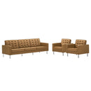 Loft 3 Piece Tufted Upholstered Faux Leather Set