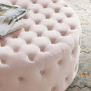 Ensconce Tufted Performance Velvet Round Ottoman