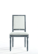 Leventis Cream Linen & Weathered Gray Side Chair