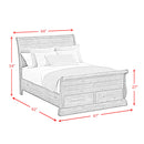 Park Ridge Sleigh Storage Bedroom Set in Charcoal