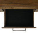 Malibu Bench with Grey Fabric in Walnut