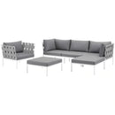 Harmony 6 Piece Outdoor Patio Aluminum Sectional Sofa Set