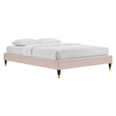 Harlow Queen Performance Velvet Platform Bed Frame