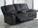 Draycoll Power Reclining Loveseat with Console - Michael's Discount Furniture