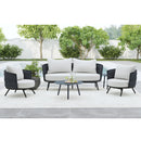 Bali Loveseat with Olefin Grey in Dark Grey