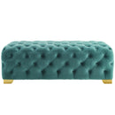 Sensible Button Tufted Performance Velvet Bench