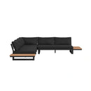 Cabana Three Piece Outdoor Living Set with Dark Grey Olefin in Black
