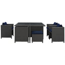 Sojourn 9 Piece Outdoor Patio Sunbrella� Dining Set