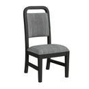 Ridgemont Standard Height Dining Set in Black with Grain-Table and Four Grey Fabric Chairs