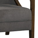 Hopkins Chair w/Brown Arm Columbia Charcoal