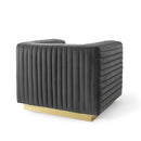 Charisma Channel Tufted Performance Velvet Accent Armchair