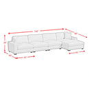 Arizona 4PC Sectional Set with RHF Chaise in Steno Black