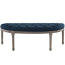 Esteem Vintage French Upholstered Fabric Semi-Circle Bench