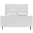 Aubree Queen Upholstered Fabric Sleigh Platform Bed