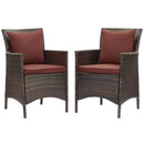 Conduit Outdoor Patio Wicker Rattan Dining Armchair Set of 2