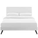 Macie Full Vinyl Platform Bed with Round Splayed Legs
