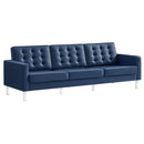 Loft Tufted Upholstered Faux Leather Sofa