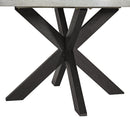 Axel Round Dining Table with Light Grey Top in Espresso