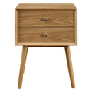 Ember Wood Nightstand With USB Ports
