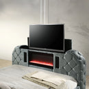 Eastern King Bed w/LED, Fireplace & TV Stand