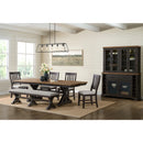 Montrose Dining Bench with Light Grey Fabric in Espresso