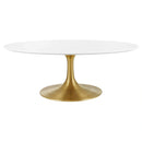 Lippa 42" Oval-Shaped Wood Top Coffee Table
