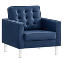 Loft Tufted Upholstered Faux Leather Armchair