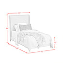 Westland UPH Bed with Grey Fabric
