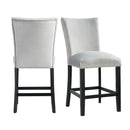 Francesca Gray Velvet Counter Height Chair Set of 2
