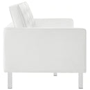 Loft Tufted Upholstered Faux Leather Sofa