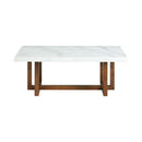 Morris Coffee Table in Espresso W/White Marble Top (3A Packing)