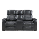 Apex-Power Double Reclining Love Seat with Center Console, Power Headrests, Storage Arms with Cup Holders, Wireless charger, Air Massage and Heat, LED Lighting and Charging Ports image