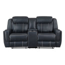 8516BU-2 - Double Reclining Love Seat with Center Console, Receptacles and USB Ports - Michael's Discount Furniture