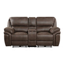 8517BRW-2PW - Power Double Reclining Love Seat with Center Console - Michael's Discount Furniture