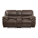 8517BRW-2 - Double Reclining Love Seat with Center Console - Michael's Discount Furniture
