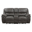 8517GRY-2PW - Power Double Reclining Love Seat with Center Console - Michael's Discount Furniture