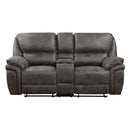 8517GRY-2 - Double Reclining Love Seat with Center Console - Michael's Discount Furniture