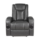 8522GRY-1PW - Power Reclining Chair with Wireless Charger, Cooling Cup-Holder, Storage Arms, Speakers, LED Light and USB port - Michael's Discount Furniture