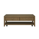 Reed Rectangular Coffee Table with Casters