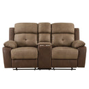 8599BR-2 - Double Glider Reclining Love Seat with Center Console - Michael's Discount Furniture