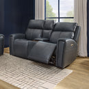 Warren Power Reclining Loveseat with Console, Power Headrest & Lumbar - Michael's Discount Furniture