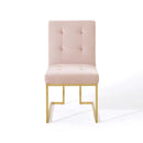 Privy Gold Stainless Steel Performance Velvet Dining Chair