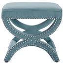 Expound Upholstered Nailhead Trim Performance Velvet Ottoman