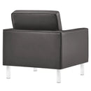 Loft Tufted Upholstered Faux Leather Armchair
